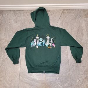 Disney Parks Haunted Mansion Ghost Cuties Adult Green Full Zip Hoodie small